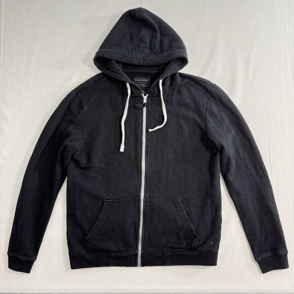 allsaints Other - Allsaints Mens Cotton Full Zip Cotton Black Rhythm Hoodie Size Medium